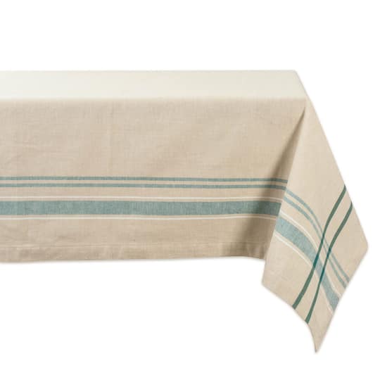 DII® 84" Teal French Stripe Tablecloth